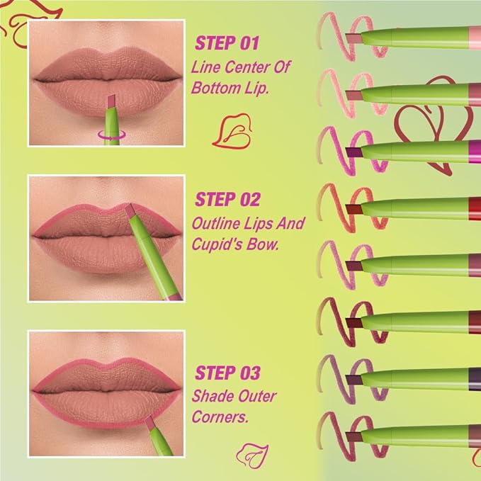 evpct Dusty Rose Triangle Lip Liner Pencil Stick for Women, Retractable Lips Liner Pen Triangle Tip for Sculpting & Filling & Plumping, Longwear Lipliners Pencil, Vegan Cruelty Free Lip Filler Plumper