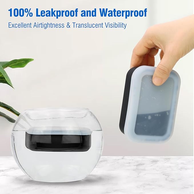 Enhanced Leak Proof Soap Box, Compact Silicone Soap Dish with Drainage Pad, Shampoo Bar Case for Travel, Camping, Gym and Dormitory (Black)