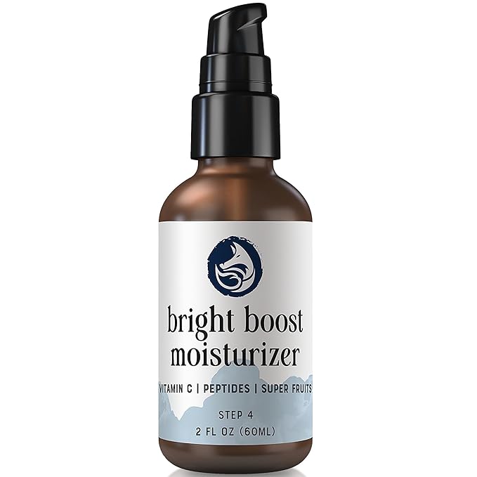 Bright Boost 7 Superfruits Peptide Face Moisturizer with Vitamin C - Gentle Daily Hydrating Luxury Lotion for Radiant Skin - Smooths Fine Lines - Fragrance Free All Skin Types 2oz