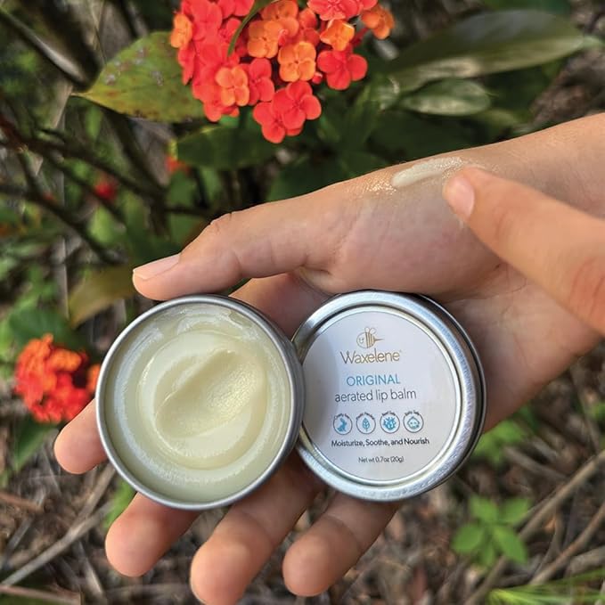 Waxelene Original Aerated Lip Balm Tin 4pc, Best Lip Balm Ever Organic Multipurpose Ointment Baby Eczema Dry Sensitive Skin Body Hand Face Moisturizer