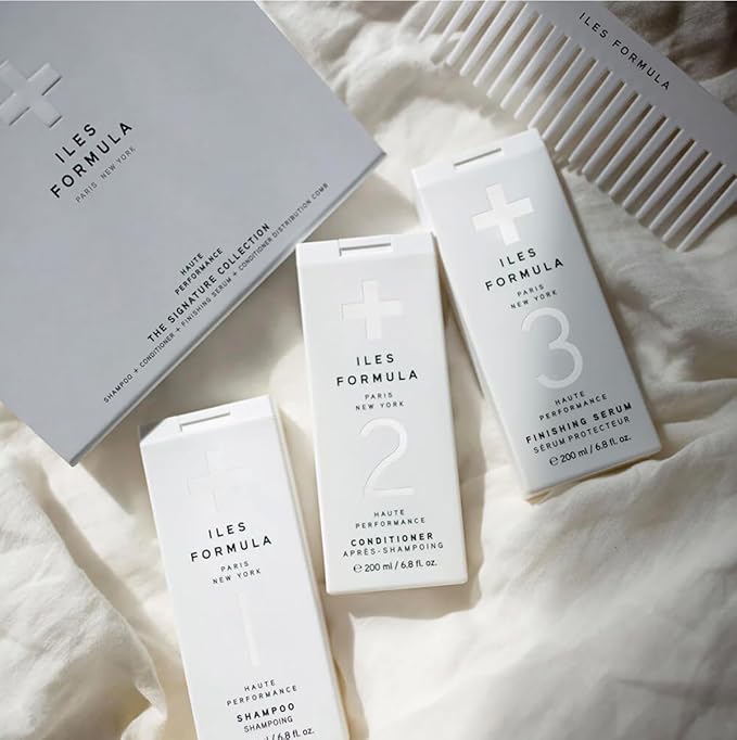 ILES FORMULA Signature Collection Deep Repair Shampoo & Conditioner w/Finishing Serum Blow Dry Cream for Dry, Damaged, Frizzy Hair - Hydrating Hair Care for Less Breakage & Healthy Hair Growth