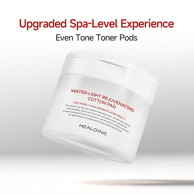 Rejuvenating Zero Pore Toner Cotton Pads with Hyaluronic Acid & MC-PDRN - Moisturizing Facial Korean Skin Care for Smooth Skin（100 Pads）