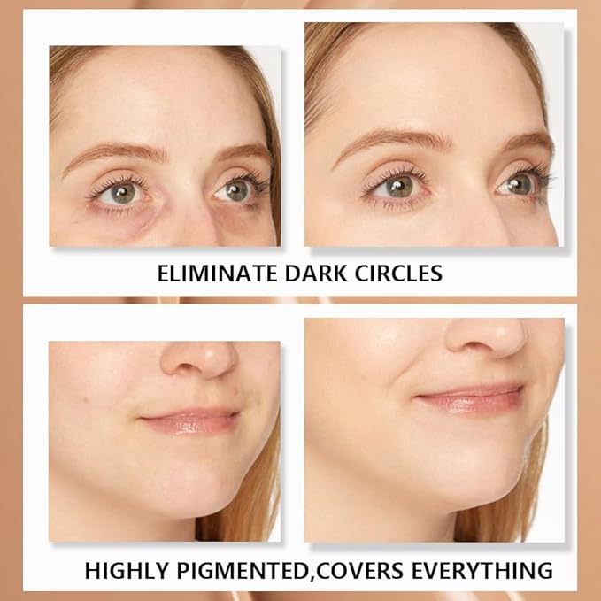 5 Colors Pot Concealer Full Coverage kit with Brush for Older Women, Under Eye Color Corrector Tri Color Concealer Palette for Dark Circles Mature Skin Makeup, Waterproof Foundation Color Corrector, 1