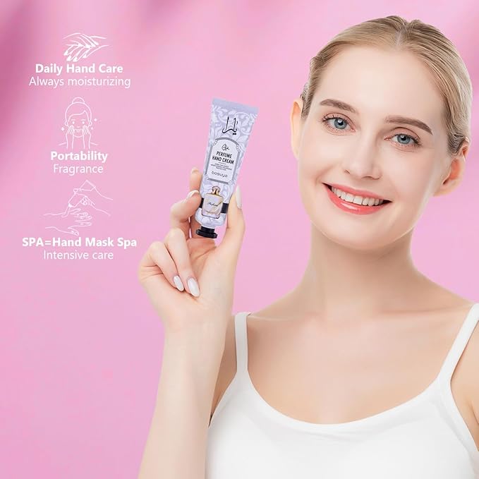 5 Pack Hand Cream for Dry Cracked Hands,Easter Basket Stuffers,Gifts for Women,Girls,Mothers Day Gifts,Natural Plant Fragrance Mini Hand Lotion Moisturizing Hand Care Cream