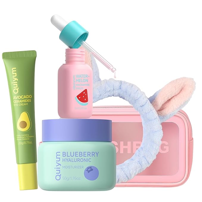 Skin Care Set, Fruit Women Beauty Gift Sets, Skincare Kit with Serum, Eye Cream, Face Cream Travel Kit for Women Wife Mother Teens Girls, TSA-friendly Sizes Birthday Gift 3pcs