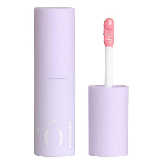Côte Beauty's Peptide Lip Shine in Lyla, Ultra Hydrating & Long-Lasting Coral Plumping Lip Gloss for Women with Hyaluronic Acid, Shea Butter & Jojoba Oil, Vegan & Cruelty-Free, 0.12 Fl Oz