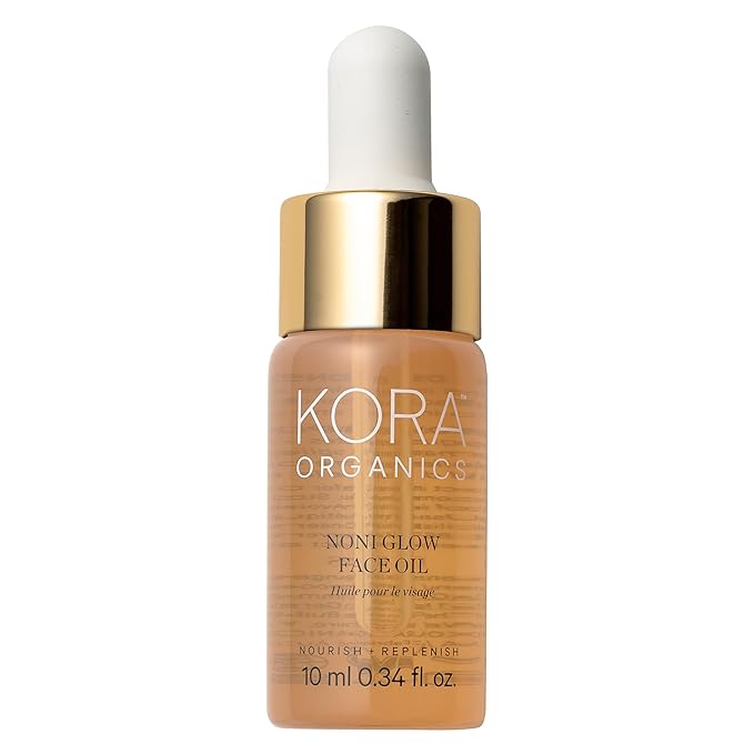 KORA Organics Noni Glow Hydrating Face Oil with Rosehip, Gua Sha Oil, Certified Organic, Cruelty Free, 0.34 fl oz - Face Care Beauty Products for Women