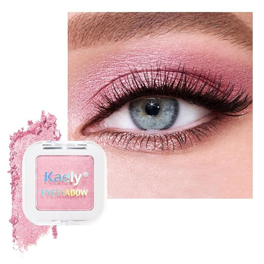 Kaely Pressed Single Eyeshadow Makeup, Pink Shimmer Highly Pigmented Monochrome Eye Shadow Palette, Waterproof Neutral Powder Mini Eyeshadow, sombras para ojos, Lightweight Blendable, 11