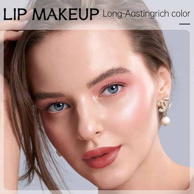 Warm Rosewood Matte Lip Liner Pencil – Smooth & Moisturizing Lip Pencil for Precise Contour, Rich Color Payoff, Lightweight Everyday Lip Makeup, Twist-Up Design,03#