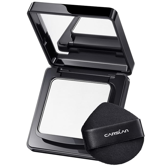 CARSLAN 1.0 Soft Focus Pressed Setting Powder + Black Magnet Setting Spray, Longwear Oil Control, Waterproof Combo, All Day Longlasting Makeup Set