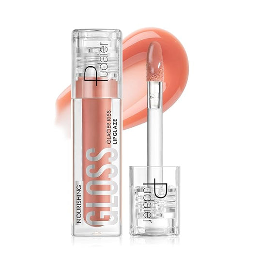 Pudaier Glossy Lip Stain, Excellent Recovery, Moisturizing Lip Care Tinted Lip Oil, Hydrating Plumping Lip Gloss Balm, Non-Sticky Long Lasting Light Texture LipGloss Oil for Dry Lip (03 Quiet Drift)