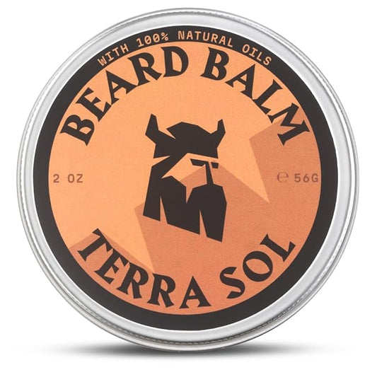 Beard Balm for Men - Leave in Beard Conditioner - Styling Balm Made with Naturally Derived Beard Butter, Argan & Jojoba Oils (2 Ounce (Pack of 1), Terra Sol)