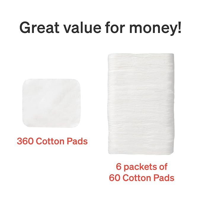 Baby Cotton Pads for Diaper Change by LoveNoobs, 360 Count, Ultra Soft 100% Organic Extra Large Cotton Pads for Baby Sensitive Skin, Lint-Free, Premium Jumbo Size, GOTS Certified