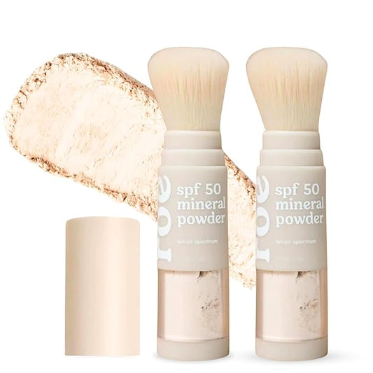 Roe Wellness- Kids SPF 50 Brush On Mineral Sunscreen Powder EWG Certified, Non-Toxic, Reef-Friendly, Easy to Apply for Kids, Babies & Parents (2Pack)