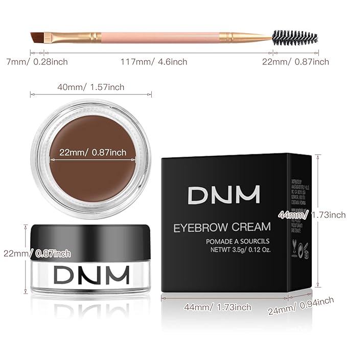 2Pcs Brow Pomade Set with Dual-ended Eyebrow Brush, High pigment Water proof Natural finish Eyebrow Makeup Set with Eyebrow Brush for Women and Girls（08#）