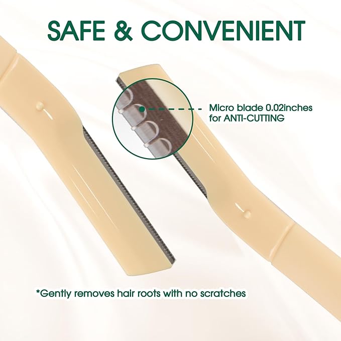 Facial Razor and Eyebrow Razor for Women – Dermaplane Razor, Face Dermaplaning Tool, Eyebrow Shaper for Women, Ideal Disposable Face Razors for Peach Fuzz - 3pcs