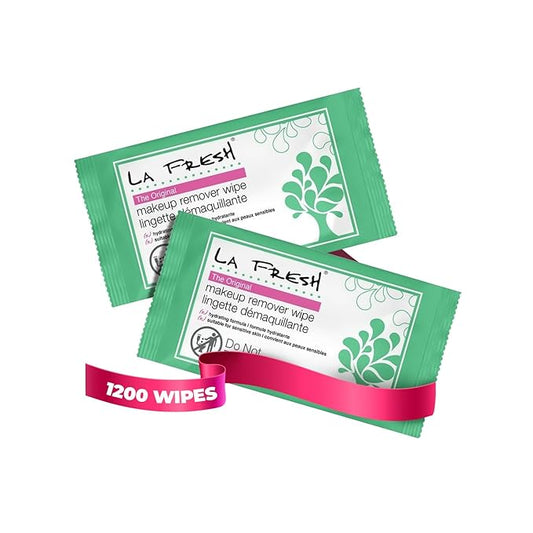LA Fresh Makeup Remover Wipes with Vitamin E for Waterproof Makeup - Face Cleansing Wipes, Case of 1200ct Facial Wipes - Skin Care Travel Essentials