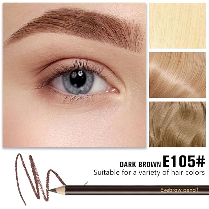 6Pcs Eyebrow Pencils for Women,Wooden Hard-Core Medium Brown Eyebrow and Eyeliner Pencil,Long Lasting Waterproof and Sweat-Proof,Beginner Makeup Brow Pencil,Create a Natural Eye Brow Makeup,Vegan