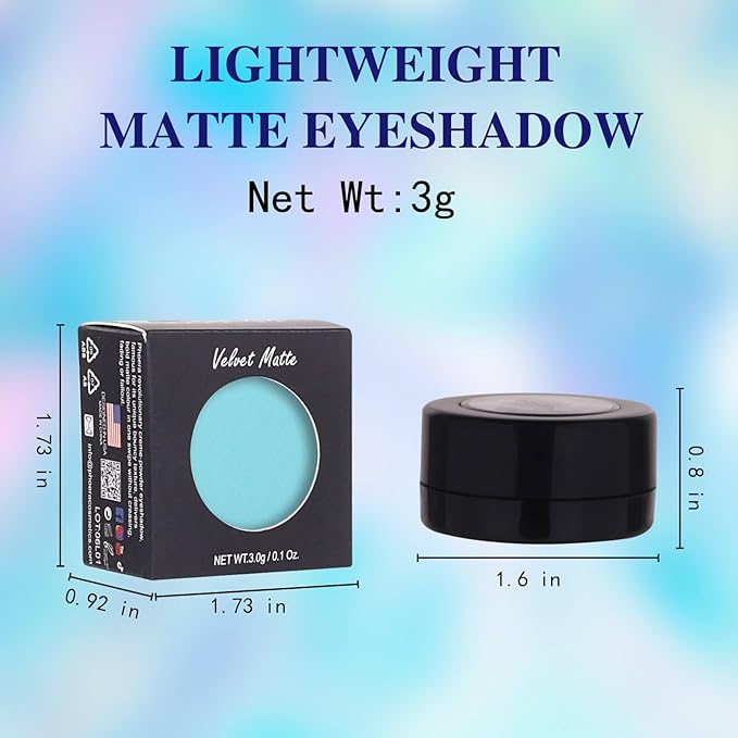 MEICOLY Light Blue Single Eyeshadow,Bold Turquoise Pressed Powder Matte Eye shadow,Turquoise Blue Shade for Halloween Smurf Corpse Bride Sally Makeup,Opaque Vegan Cruelty Free for Day & Night