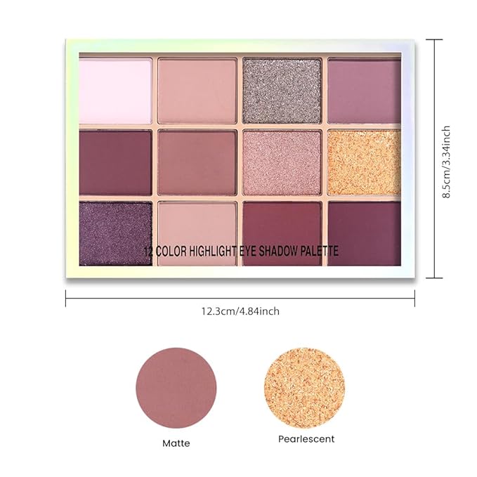 Neutral Smokey Eye Shadow Palette,Nude Mauve Rose Gold Cream Eyeshadow Palette,Make Up Pallets for Women Natural Eyeshadow for Eyes Long Lasting Naturing-Looking