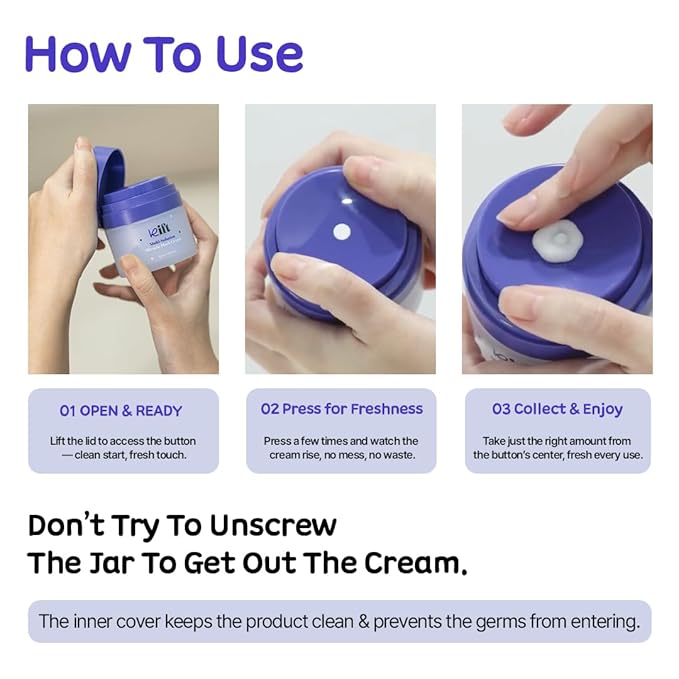 kift Multi-Solution Miracle Cream, All-in-One Moisturizer & Overnight Mask for Deep Hydration, Soothing Sensitive Skin, Pudding-Like Texture, Fragrance-Free, 1.69 fl oz