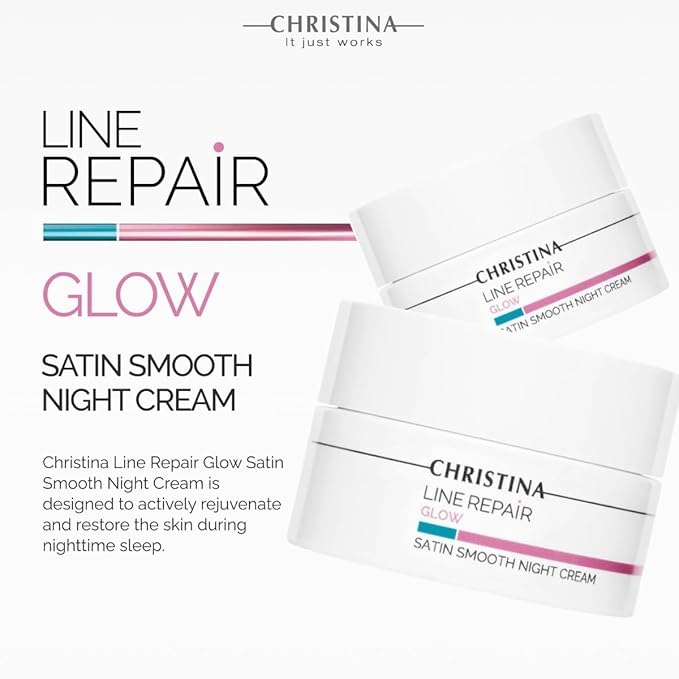 -CHRISTINA- Line Repair Satin Smooth Night Cream | Pore Minimizer Formula Night Face Cream | Rejuvenate, Nourish, and Hydrate Your Skin | Suitable for Fat, Combination, Normal Skin 50ml / 1.7 fl.oz