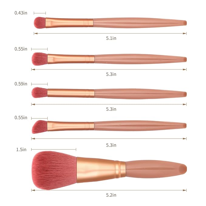 Travel Makeup Brush Set, travel make up brushes sets mini eye shadow kits small size eyeshadow case eyes makup brushed makeuo soft brushs basic cosmetic profesional tools (Bean Sand)