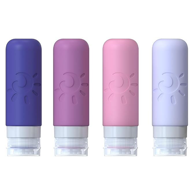 Travel Bottles for Toiletries, TSA Approved Travel Containers 3oz Leak Proof Travel Tubs Refillable Liquid Travel Accessories for Shampoo Conditioner Lotion Body Wash(Multicolored I)