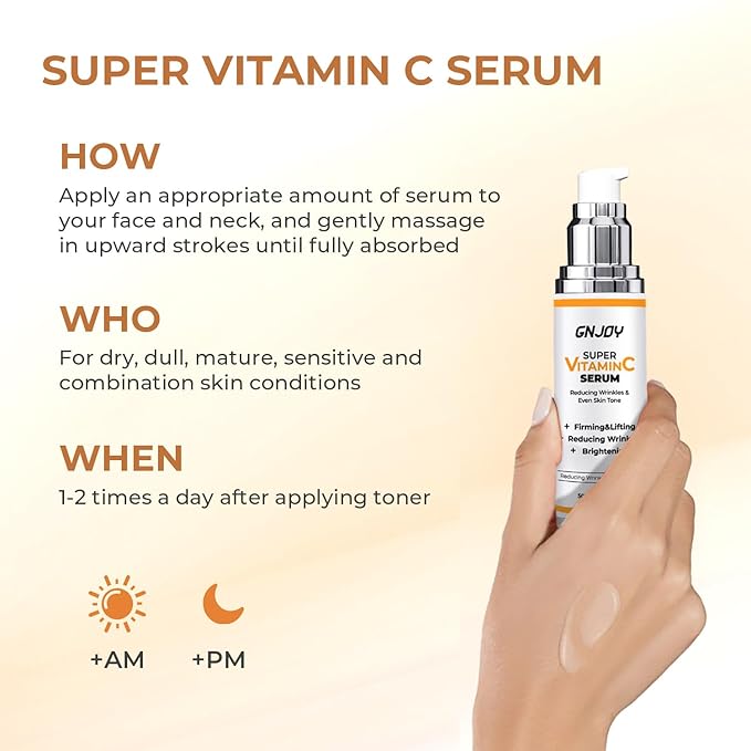 Vitamin C Serum for Face | 84% Super C Serum for Women Over 70, with Vitamin C Hyaluronic Acid Caffeine for Mature Skin All-In-One Hydrate, Repair, Firm, Lift, Smooth Fine Lines - 50ml