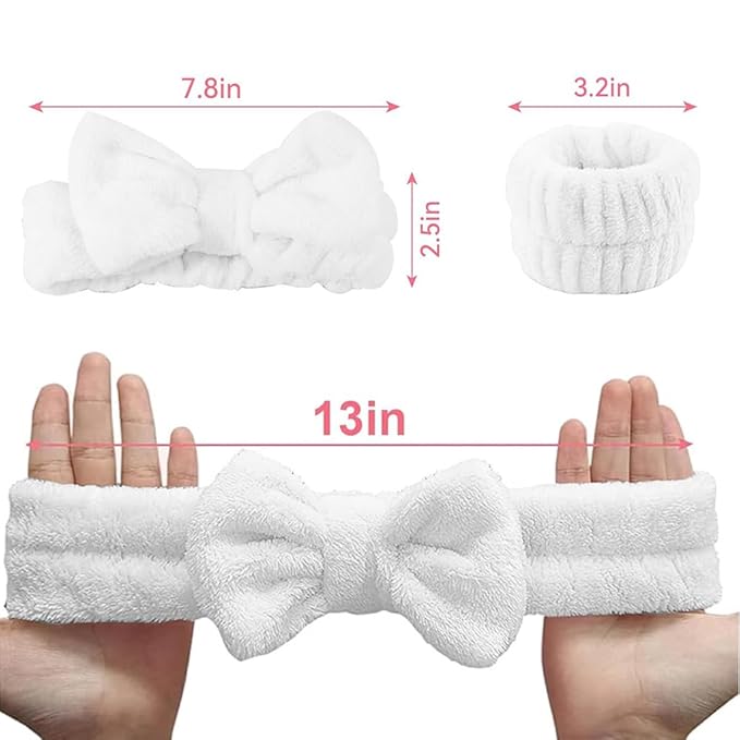 Spa Headband,Makeup Headband Set,For Face Washing Skin Care Accessories,Girls Headbands and Wristbands for Washing Face Head and Wrist Band Set