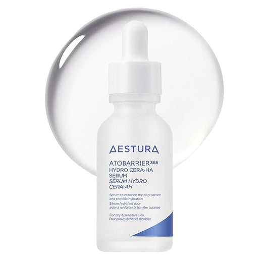 AESTURA ATOBARRIER365 Hydro CERA-HA Face Serum with Ceramide, Hyaluronic Acid, and Niacinamide for Skin Moisture Barrier Repair | Deep Hydration, Suitable for Dry & Sensitive Skin, 30ML / 1.01 fl.oz.