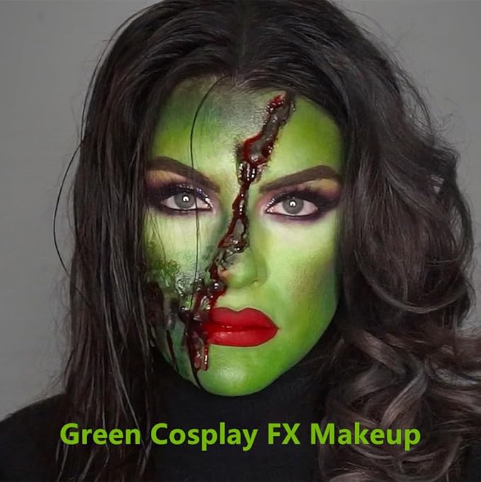 Go Ho 6 Colors Washable Formula Face Body Paint for Adults Children,Face Paint FX Makeup Palette,Professional Red Blue White Black Green Yellow Face Paint Halloween Cosplay SFX Makeup