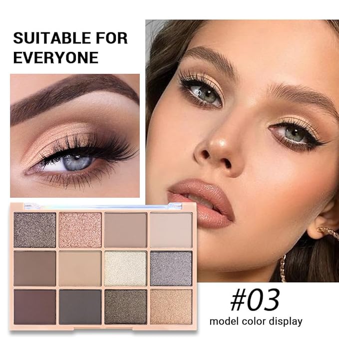Neutral Smokey Eye Shadow Palette,Nude Silver Gray Black Cream Eyeshadow Palette,Make Up Pallets for Women Natural Eyeshadow for Eyes Long Lasting Naturing-Looking