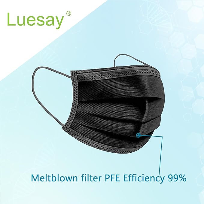 50PCS Disposable Masks Individually Packed 3-Layer Protection Suitable for Adults Elderly and Children.