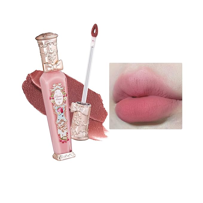Flower Knows Strawberry Rococo Cloud Lip Cream,Velvety Matte Liquid Lipstick,Pink Lipstick,Long Lasting Lip Stain,Kiss-proof Blurred Lipstick for Girls&Women,0.12 Fl Oz(S04 Strawberry Moon)
