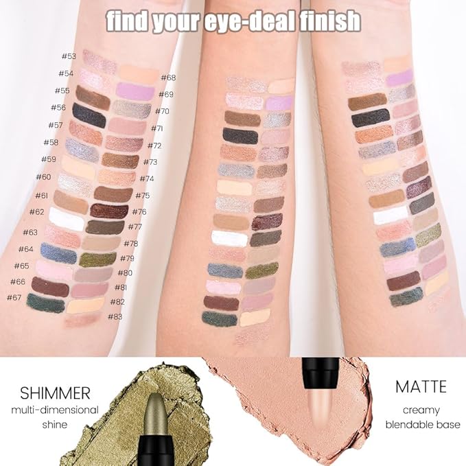 evpct Nude Beige Matte Cream Eye Shadow Sticks Brightener Pencils for Women, Nude Beige Silky Eyeshadow Applicator Stick Pen Waterproof, Blendable Crease-Proof Stick Eyeshadow Matte Eye Makeup 82