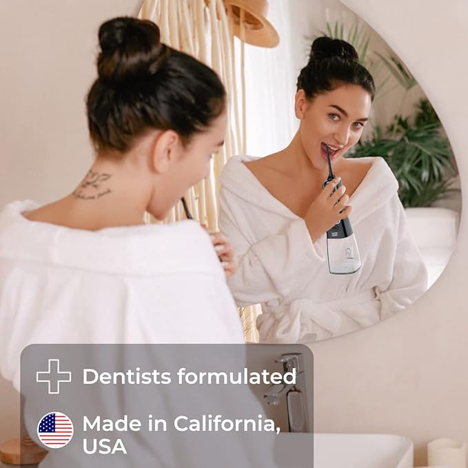 Concentrated Water flosser Rinse & mouthwash Teeth WHITENING | Add to Water Flossers| Fruit Flavor | 2 Pack = 33.8 fl.oz | Peroxide Free. Made in USA