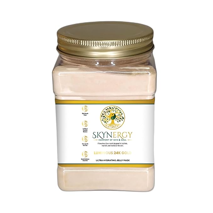 Luminous 24k Gold Jelly Mask - Professional Grade HydroGlo Jelly face Masks Skin Hydration, Radiance and Reduced Pigmentation | Vajafacial jelly mask |12 Applications (30Fl Oz)