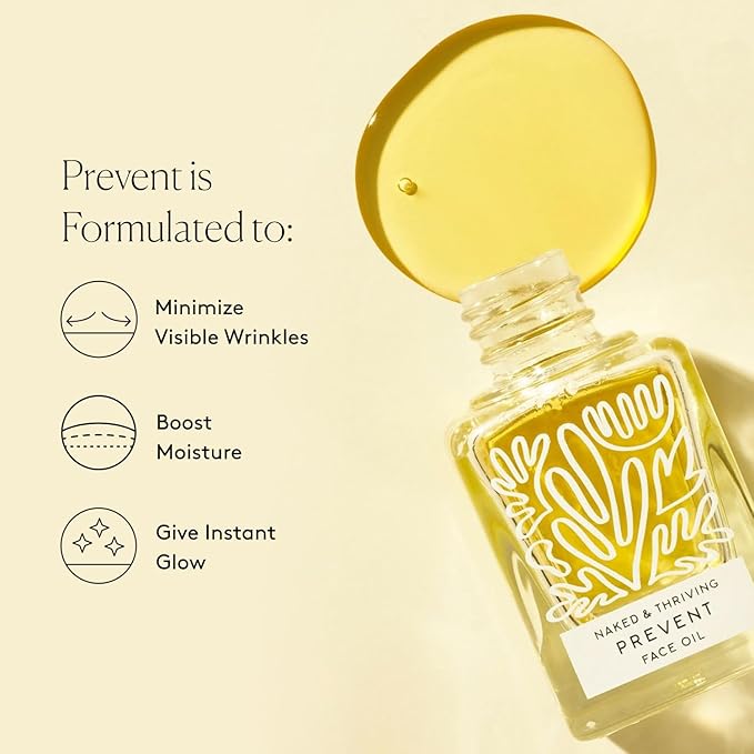 Naked & Thriving Prevent Anti-Aging Facial Oil - Vegan, Naturally-Derived Skin Care & Face Oil (1.18 oz/35 mL)