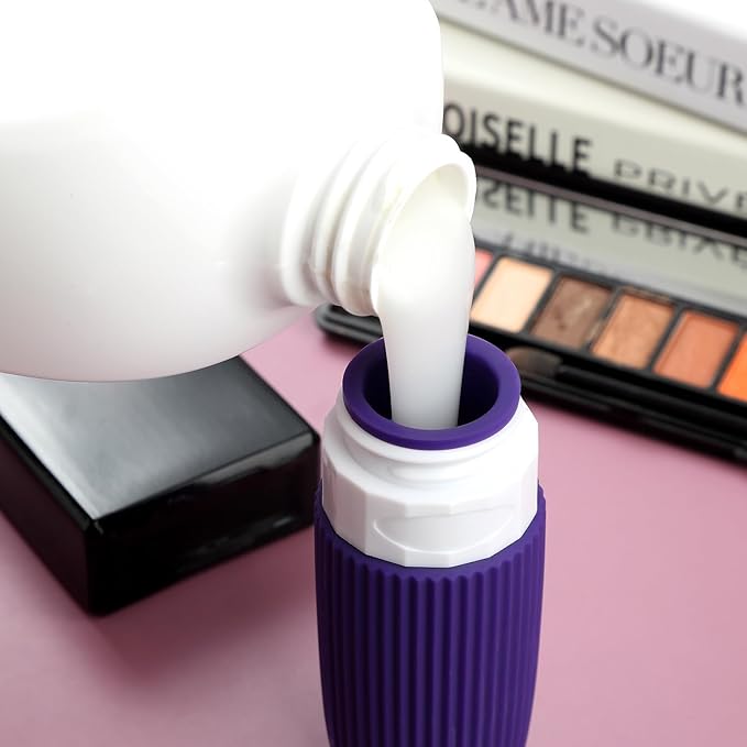 Travel Bottles for Toiletries, Tsa Approved 2oz Travel Bottles, BPA Free Leak Proof Travel Size Toiletry Containers, Refillable Travel Accessories with Toiletry Bag for Shampoo Liquid (4 Pack)