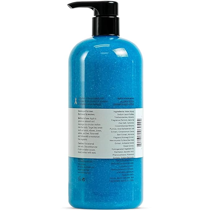 Anthony Invigorating Rush Hair and Body Wash, 32 Fl Oz Blue Sea Kelp Body Scrub, 32 Fl Oz