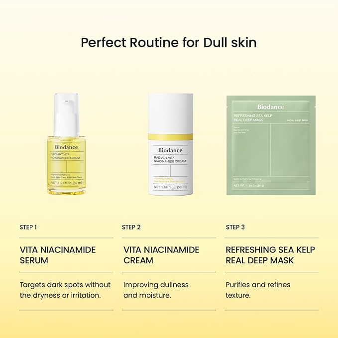 BIODANCE Radiant Vita Niacinamide Cream, Brightening, Dark Spot Correcting Facial Moisturizer, Korean Skincare | 1.69 fl.oz, 50ml