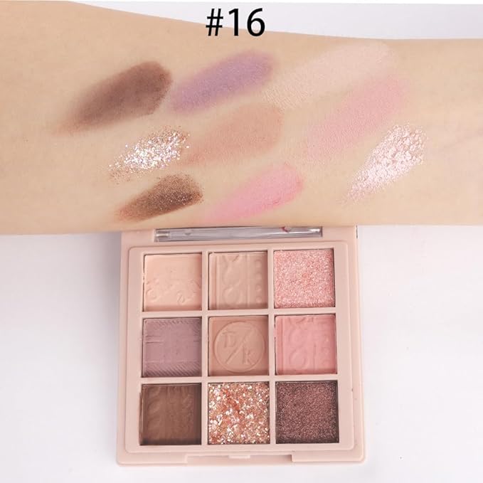 9Colors Eye Shadow Palette Makeup,Pink Rose Gold Purple Mauve Neutral Travel Eyeshadow Palette Long Lasting Waterproof Naturing-Looking Eyeshadow Palette Travel Size Gift Kit