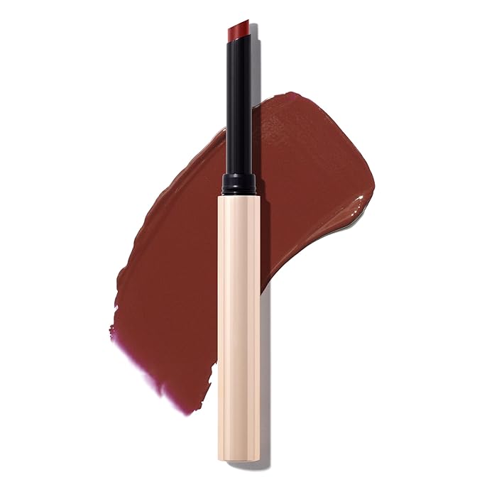 MAKE Beauty Cream Supreme Long-Lasting Lipstick. High Impact Hydrating Lip Color with Emollient Moisturizing Formula. Creamy Semi-Glossy Lipstick - Shade, Red Rock