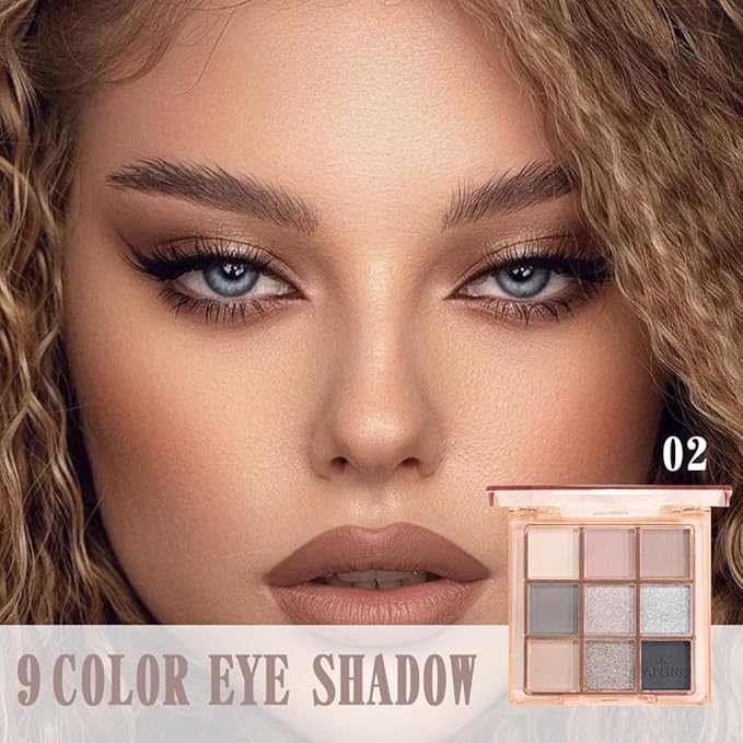 9 Color Eyeshadow Palette Makeup, Neutral Nude Matte Eye shadow & Shimmer Eyeshadow,Long Lasting Waterproof Eye shadow Makeup Palette for Women 03#