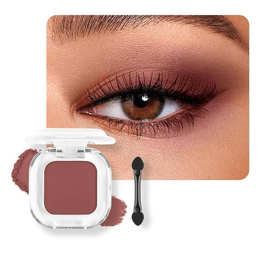 Red Brown Matte Single Eyeshadow Makeup Powder Palette，High Pigment Blendable Formula Eye Makeup for Women，Neutral Eye Shadow，sombras para ojos，Longwear Waterproof，Vegan & Cruelty-Free，Eyeshadow Gift