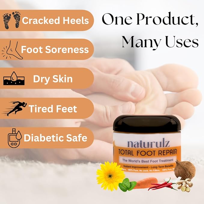 Naturulz Bundle and Save (3pc) Ultimate Healing Cream, Total Foot Repair & Skin & Body Wellness All-Natural Body Care, Plant-Based Formulas, Herbal Extracts, For Discomfort, Foot and Skin Care