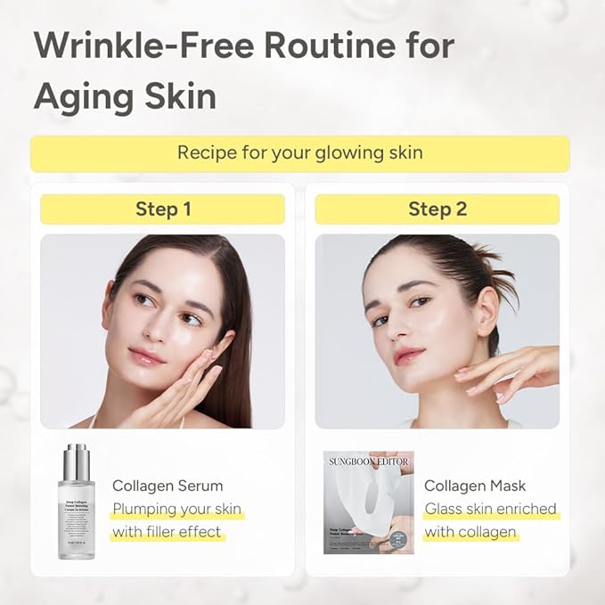 SUNGBOON EDITOR Anti Wrinkle TRIO: Cream in Serum & Collagen Patch & Serum Mist, Best Korean Glass Skin Care Set, Gifts for Mom