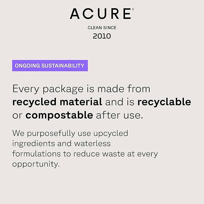 Acure Seriously Soothing Cleansing Cream - Gentle Hydrating & Exfoliating Face Wash, Daily Facial Cleanser for Women & Men with Chamomile & Sunflower Amino Acids, Sulfate Free, Vegan - 4 fl oz