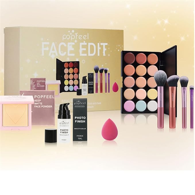 Face Makeup Kits for Women, Face Makeup Set for Beginners, Christmas Day Gifts Set for Women Girls, Makeup Essential Bundle with Face Powder